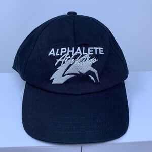 Alphalete Mens OS Black Embroidered Logo Snapback Baseball Hat New